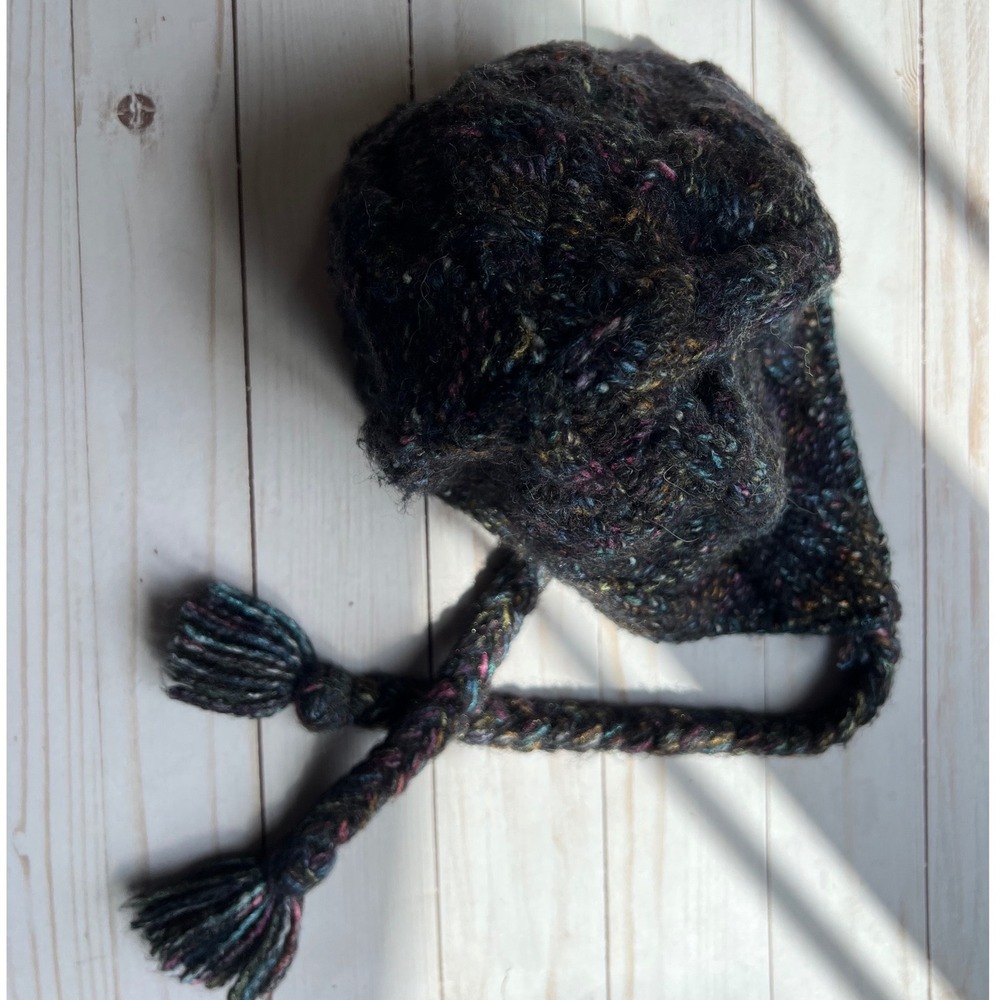 Columbia Womens Trapper Hat Cable Knit Fleece Lined Beanie Multi Color Tassel OS - Picture 7 of 7
